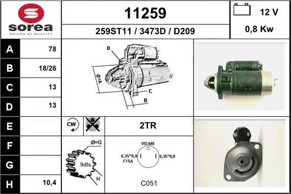 EAI 11259 - Starter autospares.lv