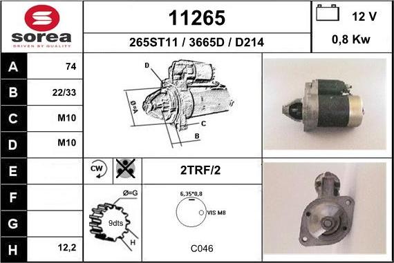 EAI 11265 - Starter autospares.lv