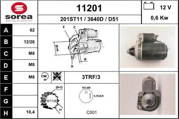 EAI 11201 - Starter autospares.lv