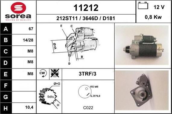 EAI 11212 - Starter autospares.lv