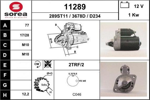 EAI 11289 - Starter autospares.lv