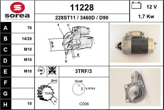 EAI 11228 - Starter autospares.lv