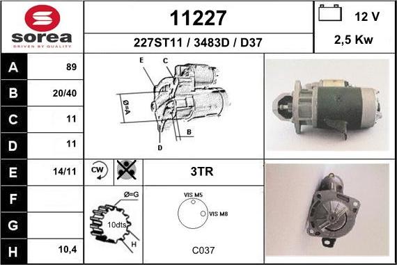 EAI 11227 - Starter autospares.lv