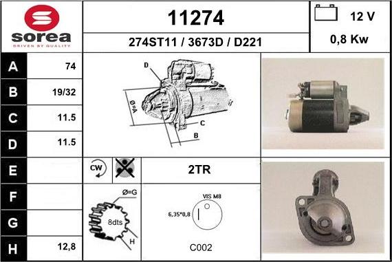 EAI 11274 - Starter autospares.lv