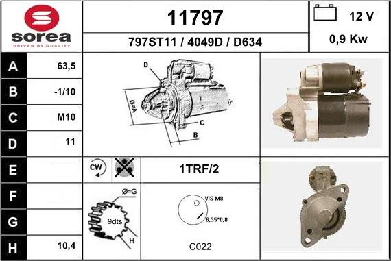 EAI 11797 - Starter autospares.lv