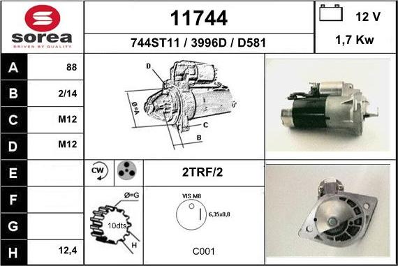 EAI 11744 - Starter autospares.lv