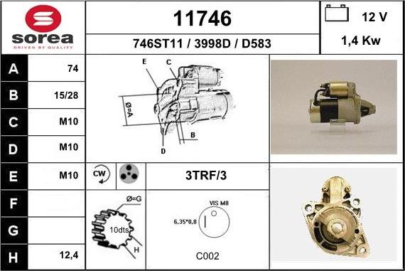 EAI 11746 - Starter autospares.lv