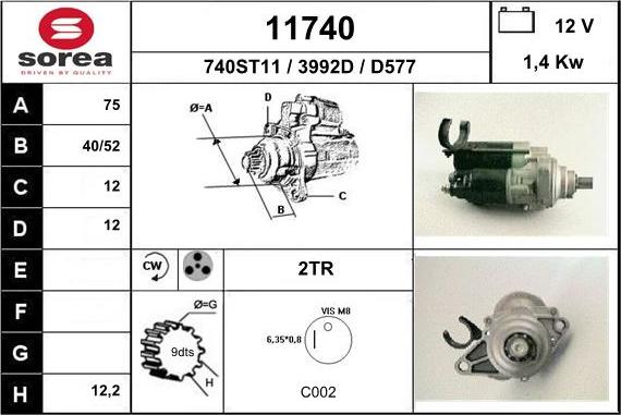 EAI 11740 - Starter autospares.lv