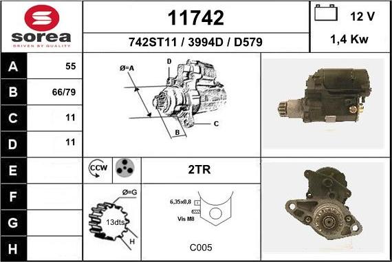 EAI 11742 - Starter autospares.lv