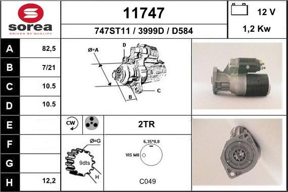 EAI 11747 - Starter autospares.lv