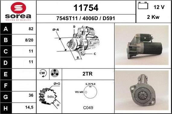 EAI 11754 - Starter autospares.lv