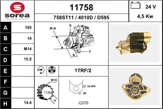 EAI 11758 - Starter autospares.lv