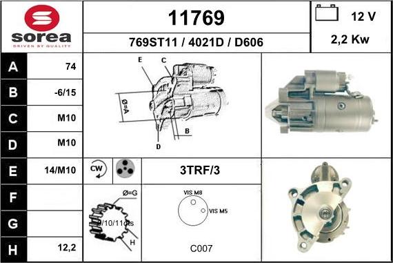 EAI 11769 - Starter autospares.lv