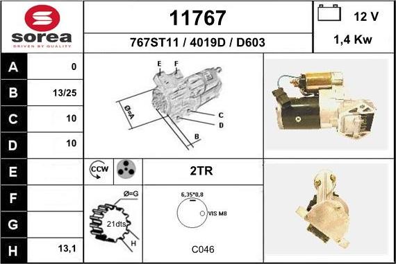 EAI 11767 - Starter autospares.lv