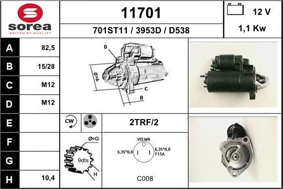 EAI 11701 - Starter autospares.lv