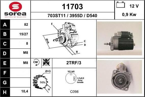 EAI 11703 - Starter autospares.lv