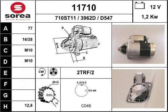 EAI 11710 - Starter autospares.lv