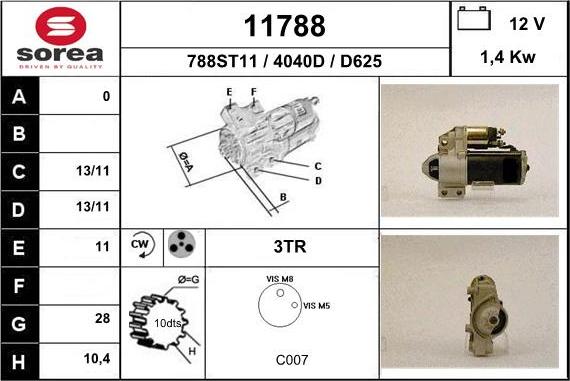 EAI 11788 - Starter autospares.lv