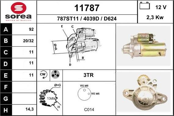 EAI 11787 - Starter autospares.lv