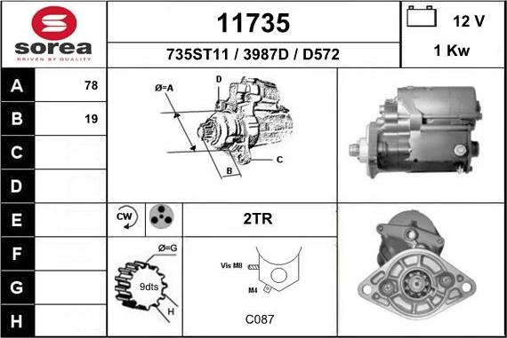 EAI 11735 - Starter autospares.lv