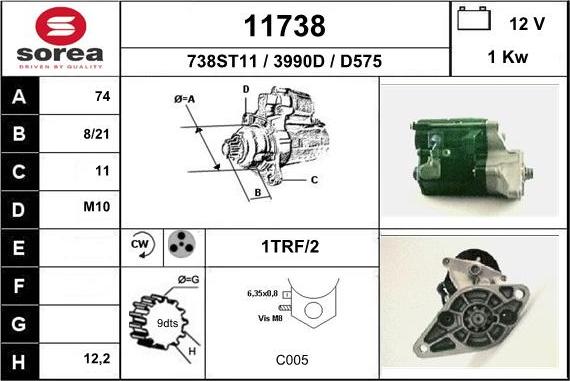 EAI 11738 - Starter autospares.lv