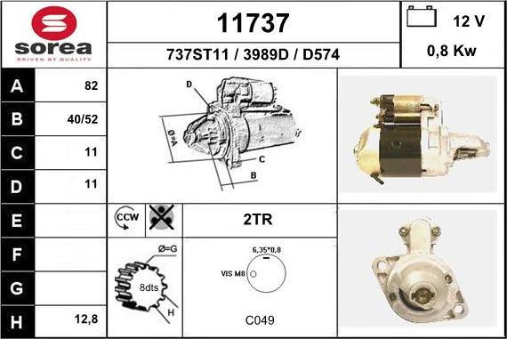 EAI 11737 - Starter autospares.lv