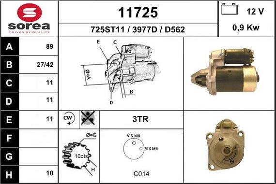 EAI 11725 - Starter autospares.lv