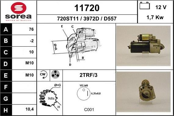 EAI 11720 - Starter autospares.lv