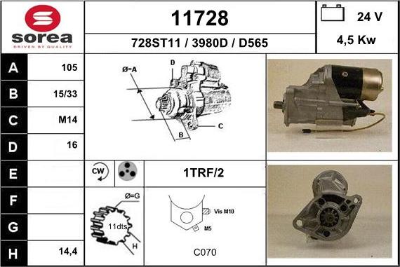 EAI 11728 - Starter autospares.lv