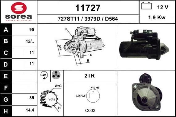 EAI 11727 - Starter autospares.lv