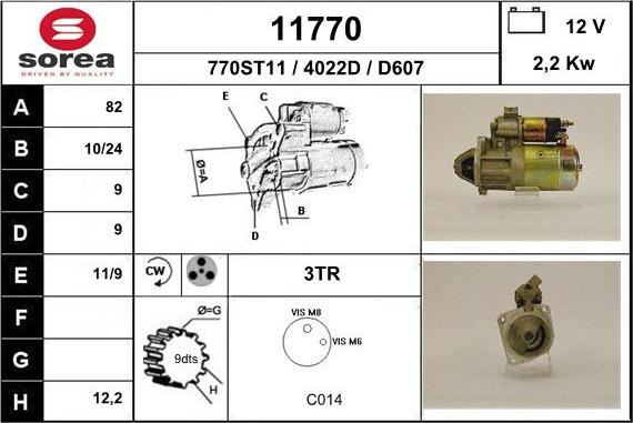 EAI 11770 - Starter autospares.lv