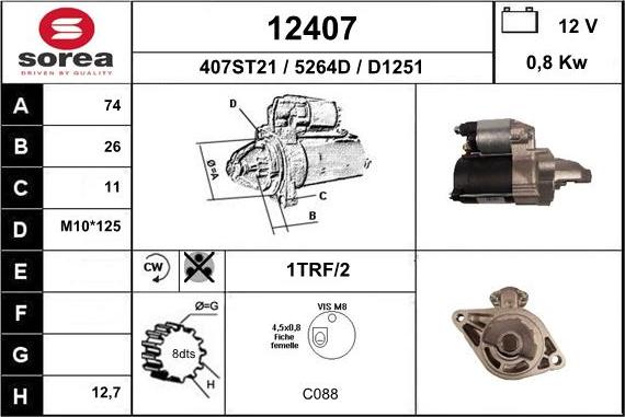 EAI 12407 - Starter autospares.lv