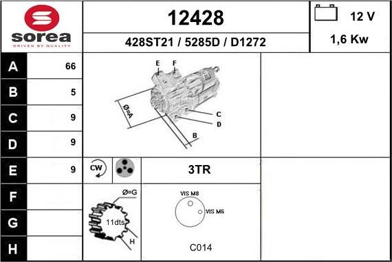 EAI 12428 - Starter autospares.lv