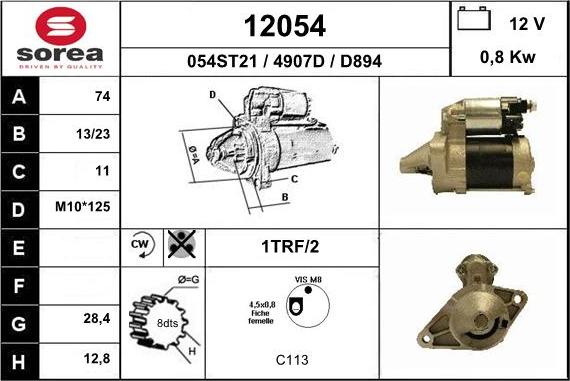 EAI 12054 - Starter autospares.lv