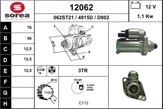 EAI 12062 - Starter autospares.lv