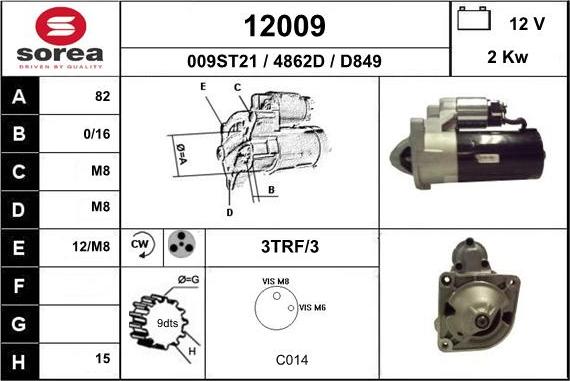 EAI 12009 - Starter autospares.lv