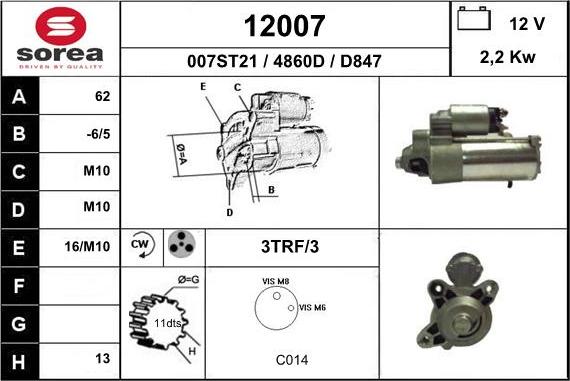 EAI 12007 - Starter autospares.lv