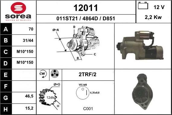 EAI 12011 - Starter autospares.lv