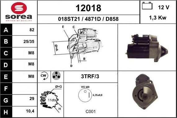 EAI 12018 - Starter autospares.lv