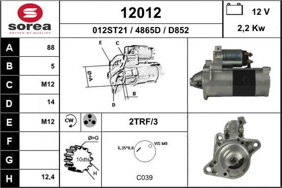 EAI 12012 - Starter autospares.lv