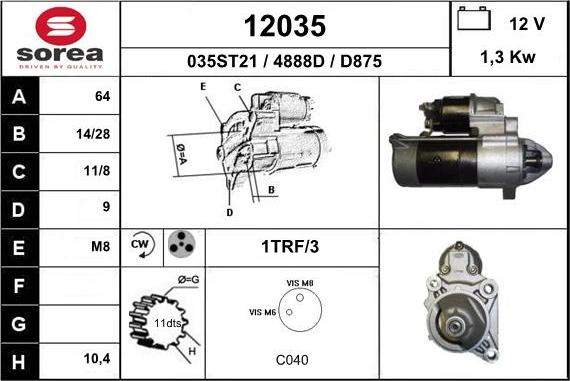 EAI 12035 - Starter autospares.lv