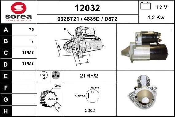 EAI 12032 - Starter autospares.lv