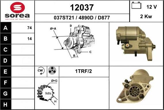 EAI 12037 - Starter autospares.lv