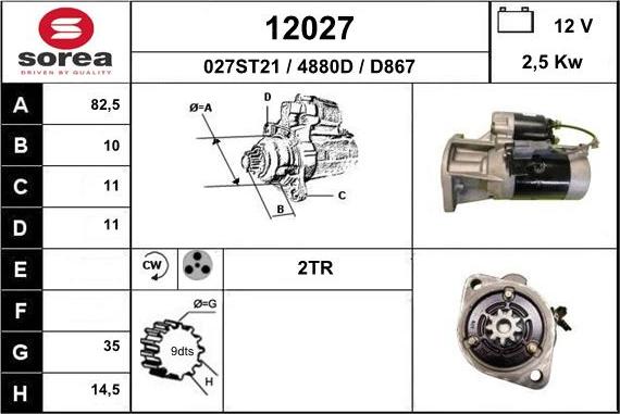 EAI 12027 - Starter autospares.lv