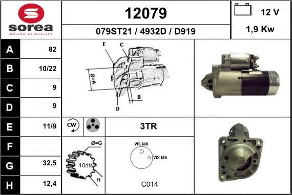 EAI 12079 - Starter autospares.lv