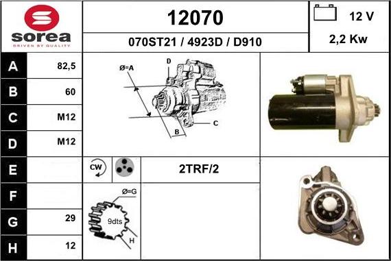 EAI 12070 - Starter autospares.lv