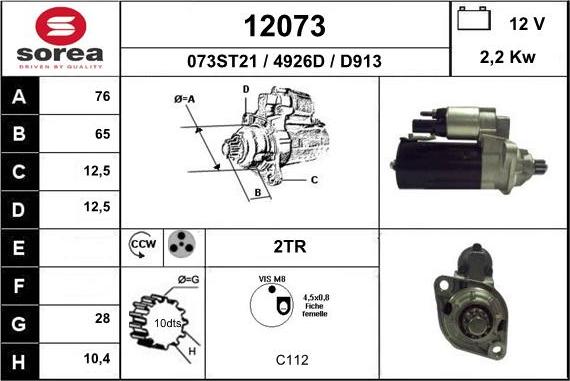 EAI 12073 - Starter autospares.lv