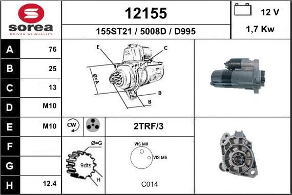 EAI 12155 - Starter autospares.lv