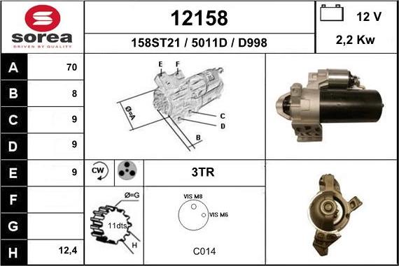 EAI 12158 - Starter autospares.lv