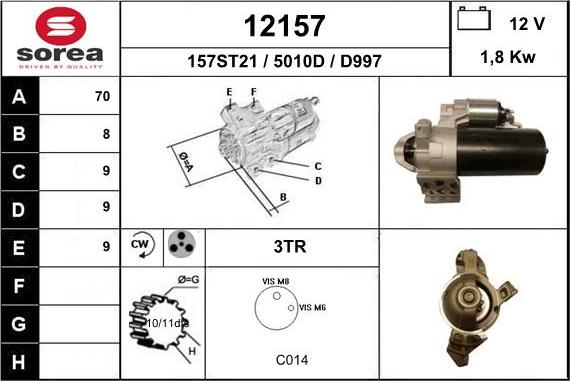 EAI 12157 - Starter autospares.lv